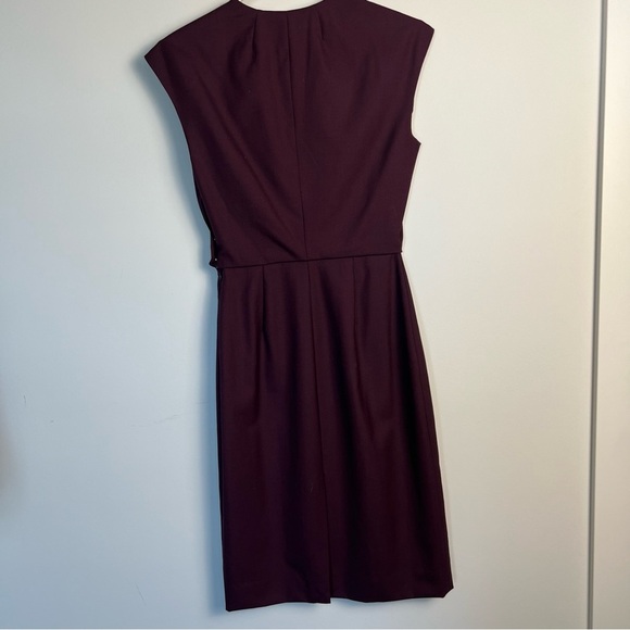 ⚪️ 🐑 J Crew / wool v neck midi dress burgundy wine 00 - Picture 8 of 11